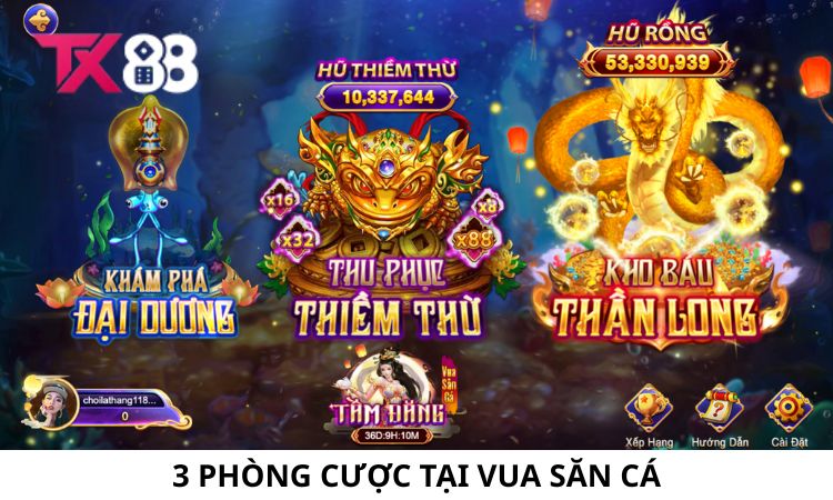 Các phòng cược trong bắn cá Vua Săn Cá